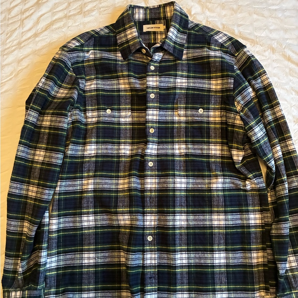 Taylor Stitch Plaid Shirt - Navy and Yellow